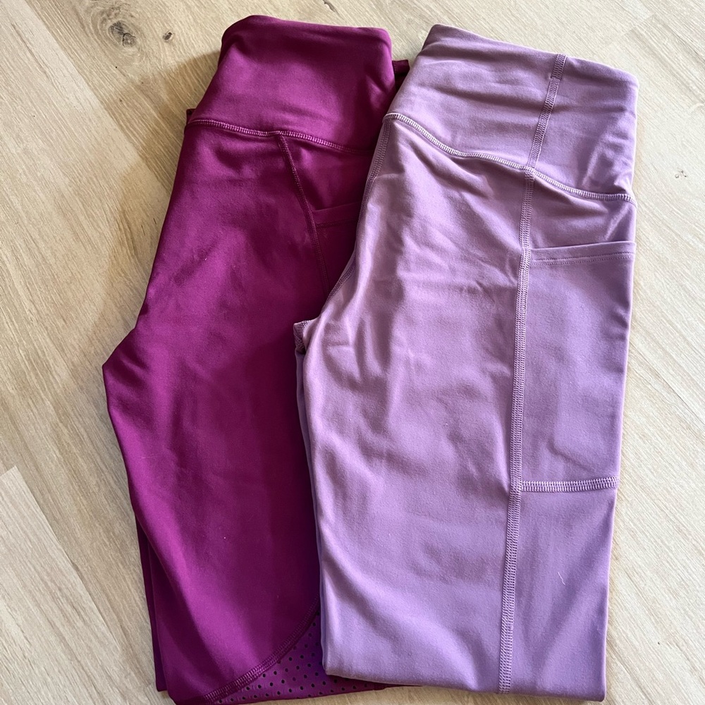 Victoria Secret Women's Leggings in Burgundy and Lavender